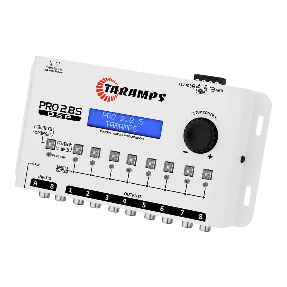 Taramps Pro 2.8S White - Ecualizador de procesador de audio de 8 vías