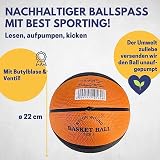 BEST SPORTING Piłka do koszykówki rozmiar 5 I mała piłka w kolorze pomarańczowym/czarnym I dziecięca piłka do koszykówki o średnicy 22 cm i 300 g I mała piłka do koszykówki (1)