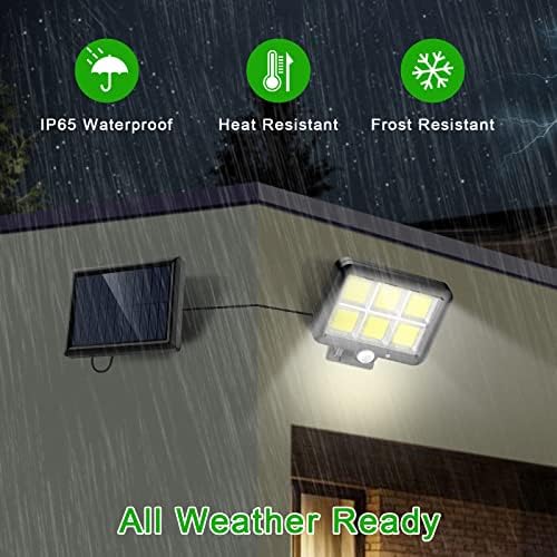 NACINIC 2 PCS Solar Lights Outdoor with Motion Sensor, 120 COB LED Security Wall Light for Garden, 3 Lighting Modes,IP65 Waterproof, Special Split Design Solar Spotlight with 16.4Ft Cable for Outside