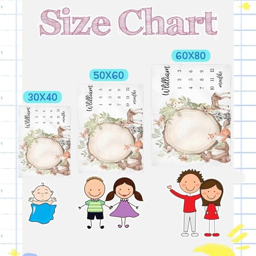 Image of Personalized Gifts for Baby with Customized Name, Baby Monthly Milestone Blanket for Baby Girl Boy, Baby Blanket, Perfect Custom Baby Blanket Gifts