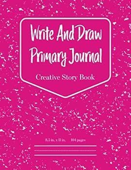 Paperback Write & Draw Primary Journal Creative Story Book: Half Blank Space Half Lined Pages: Pink Marble Composition Notebook Book