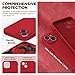 SURPHY Compatible with iPhone 14 Case with Screen Protector (Camera Protection & Soft Microfiber Lining) Liquid Silicone Phone Case 6.1 inch 2022, Red