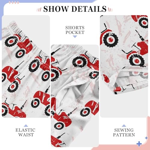 ZZXXB Retro Truck Boys Long Pants Soft Trousers Elastic Waist Kids Lounge Bottoms with Pockets S-XL4