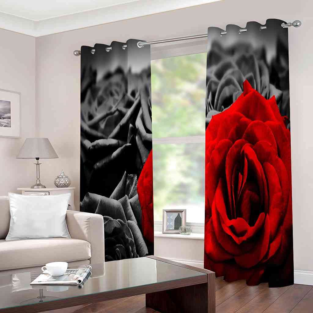 Modernas Cortinas Dormitorio Juvenil Impresión 3D Rosa 300x280cm Ojales Cortinas Opacas 2 Piezas para Dormitorio Habitación De Los Niños Cortina Decoración del Salón