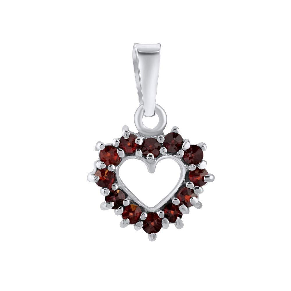 Regalos Mujeres Colgante Corazón Granate Bohemia SILVEGO - Plata