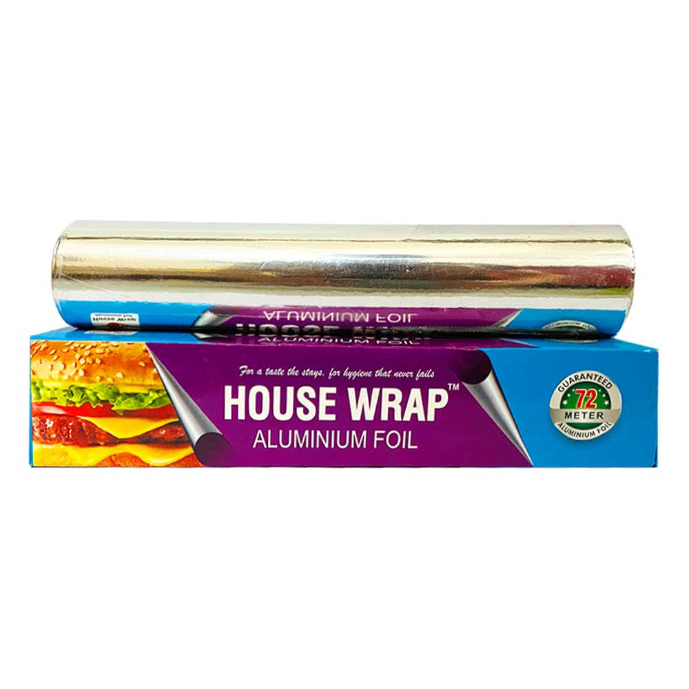 House Wrap Aluminium Foil for Food Packing, Aluminium Foil 72 Meter, Width 30 cm,11 Microns in