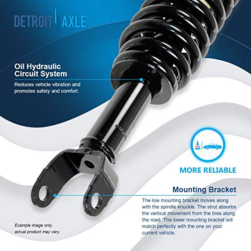 Image of Detroit Axle - 4WD Front End Suspension Kit for 2005-2009 Dodge Dakota Mitsubishi Raider 2 Ready Struts w /Coil Spring Assembly 2 Upper Control Arms w /Ball Joints 2 Sway Bars 2006 2007 2008 Replacement