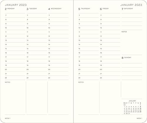 Miniatura 7 de LEUCHTTURM1917 - Planificador semanal mediano (A5) 2023 con folleto extra, negro (1 de enero - 31 de diciembre de 2023)