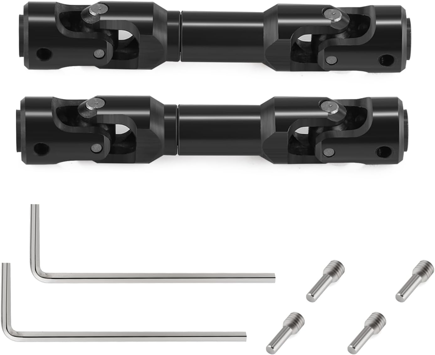 2pcs Universal Drive Shaft Aluminium Upgrades Parts for 1/10 RC Crawler SCX10 II Wraith TRX4 TRX6 Black Axial Constant Velocity Drive Upgrades Accessories (B 94-119mm)