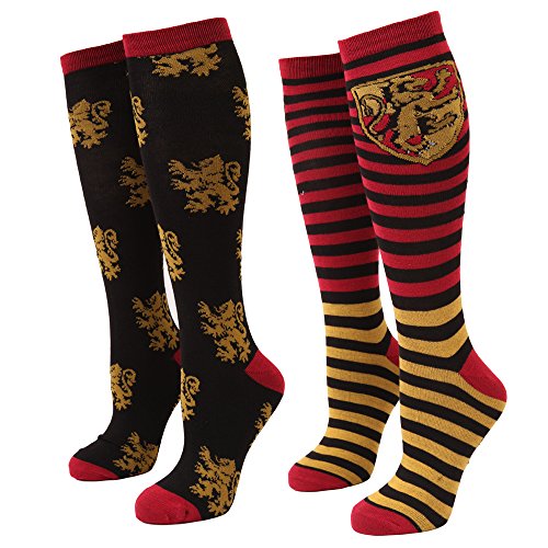 Harry Potter Striped Gryffindor Lion Women's 2-pack Knee High Socks