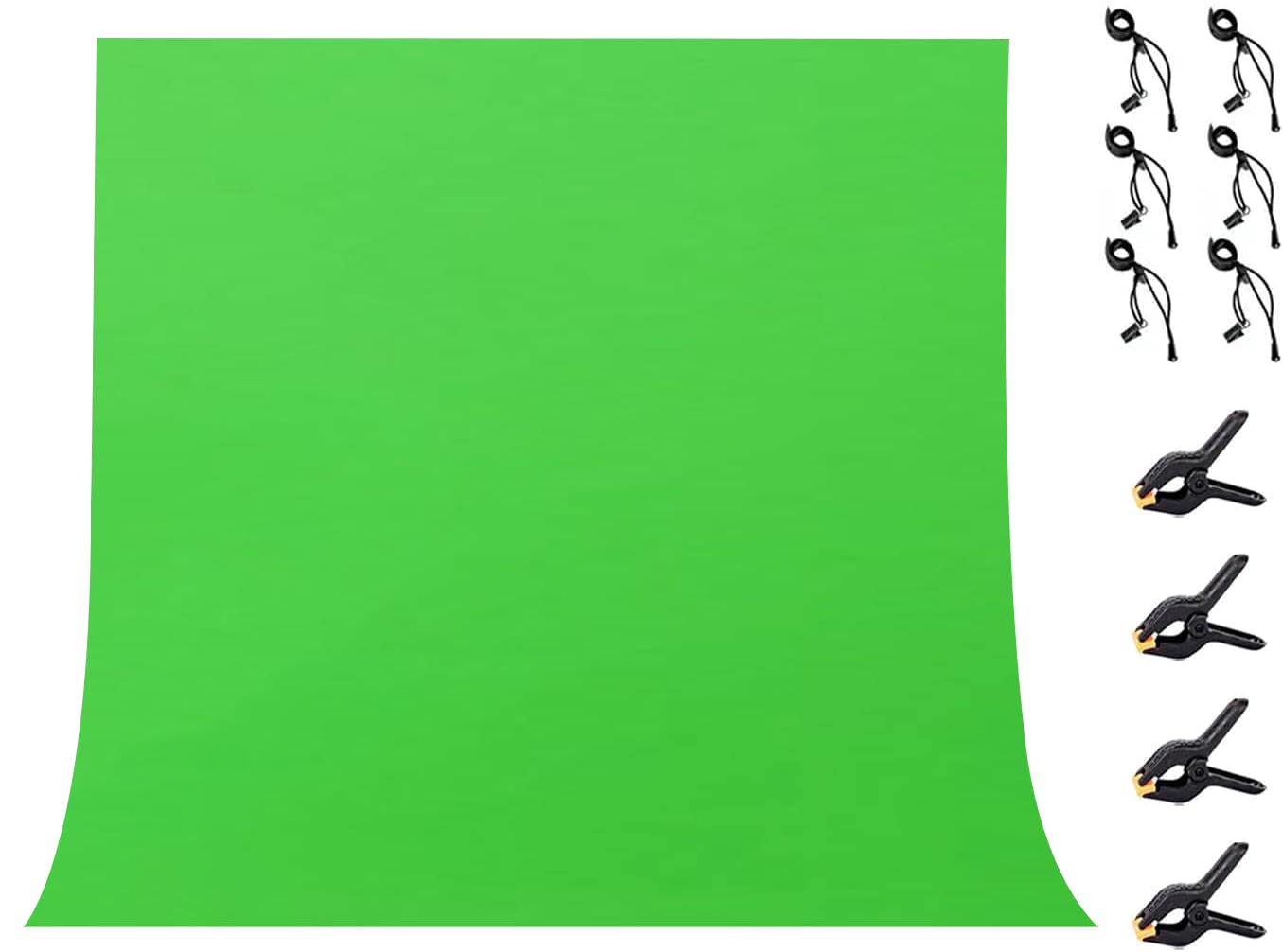 LYLYCTY Green Non-Woven Fabric Background 10x10ft Solid Color Backdrop Photo Video Recording Photography Props with 4X Spring Clamps,6X Clips WLY51