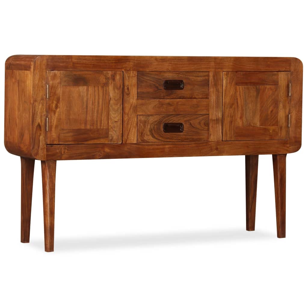 Générique Credenza in legno massello Acacia Miele 120x30x75 Cm | 2 armadi, 2 cassetti, gambe in legno resistenti, montaggio semplice, fatto a mano