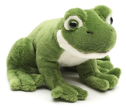 Uni-Toys - Grüner Frosch Plushie (ohne Stimme) - 13 cm (Länge) - Plüsch-Wassertier - Plüschtier, Kuscheltier