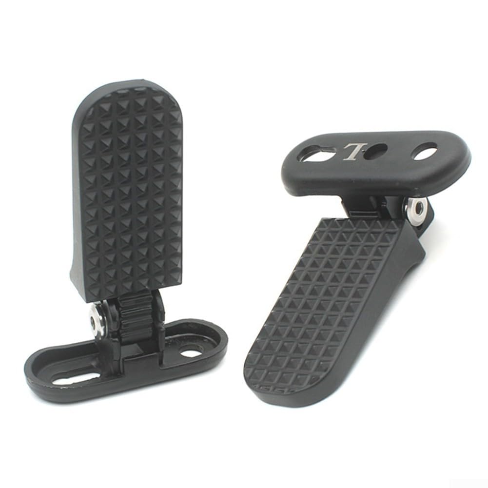 Pedane in alluminio antiscivolo per bici elettriche, pedali posteriori pieghevoli con ampia distanza tra i fori, 78 x 75 mm, poggia in lega nera