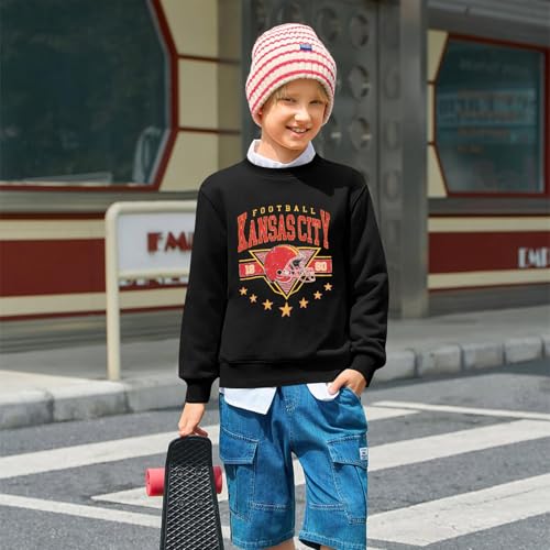 Image of Boys Girls Football Sweatshirt Vintage Bird Graphic Pullover Tops 5-14Y