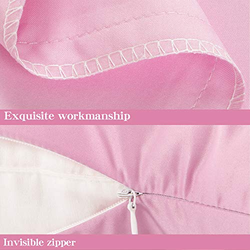 NTBAY 2 Pack Zippered Satin Pillow Cases for Hair and Skin Luxury King Hidden Zipper Pillowcases Set of 2, 50x90 cm, Light Pink - Image 3