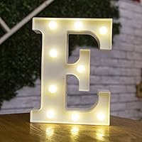 Vista 11 de anso Letras LED del alfabeto, números iluminados, letras de plástico blanco, decoración de pie de la A a la Z 0 ~ 9 (letra R)