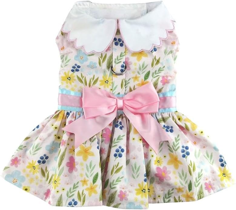 Pastel Meadow Dog Dress with Matching Leash (Large)