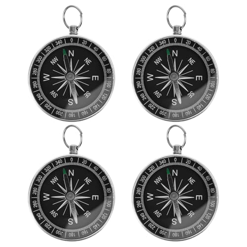 Set 4 brújulas portátiles mini llavero aluminio miniatura 1