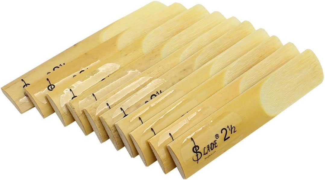 OriGlam 【The Best Deal】 10pcs Alto Sax Saxophone Reeds 2.5 Reed, Alto bE Saxophone Reeds Lade Bamboo 2-1/2 Reed Strength 2.5 for Clarinet, Soprano or Alto Sax