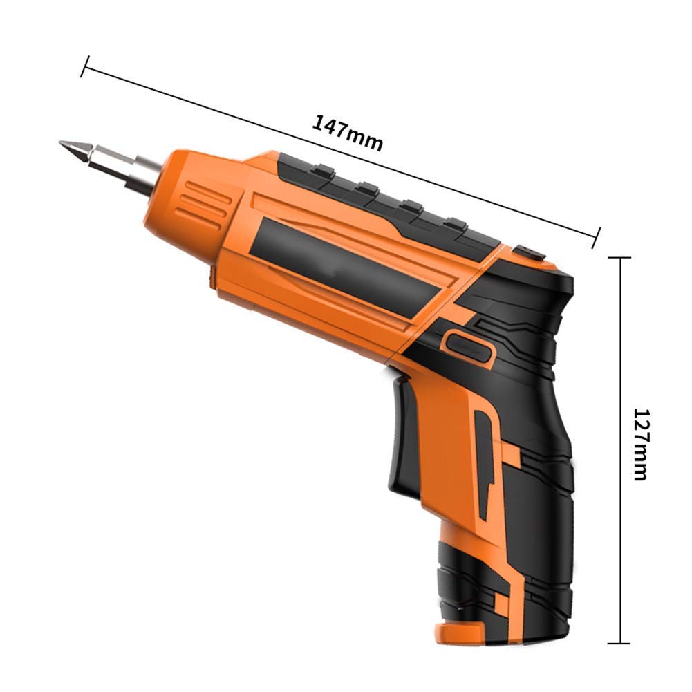 Avvitatore Elettrico a Batteria 4,5 NM, 3 Accessori, Impugnatura Regolabile in 2 Posizioni, Luce LED, utensile Elettrico Ricaricabile