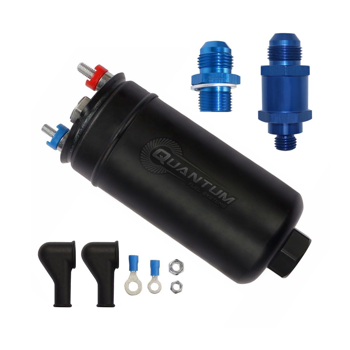 HFP QFS-606FT-0806-CV Quantum Performance 380LPH Inline External E85 Compatible Fuel Pump + 8AN Inlet / 6AN Outlet with Check Valve