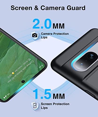 Image of Magnetic for Google Pixel 7 Case [Compatible with MagSafe][Anti-Fingerprint][Slim Fit][Military Shockproof] Translucent Matte Hard Back Pixel 7 5G Phone Cover 6.3 inch, Black