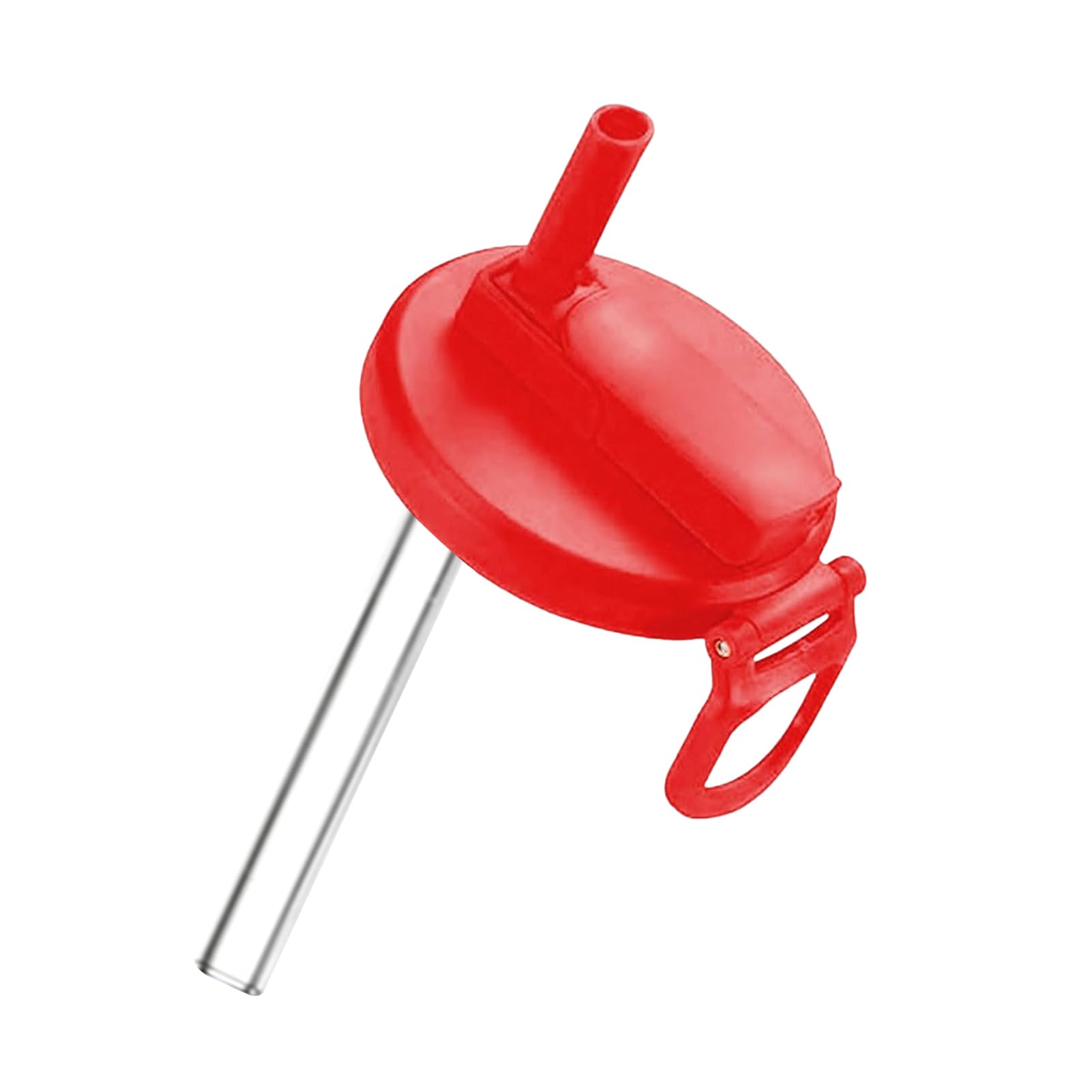 Worparsen Red Soda Can Lids With Straws,Spill-Proof Soda Can Cover, Dustproof Reusable Silicone Drink Can Toppers,Drink Covers For Soda, Fizzy Drinks, Cans, Beer, Tins, Juice, Soda Water, Canned Beverages (Red)