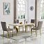 Gold Table With 4 Grey Chairs