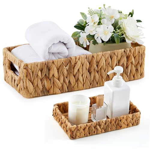 2 Pcs Toilet Paper Basket for Back of Toilet Wicker