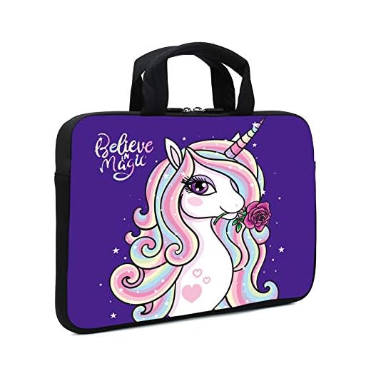 XMBFZ Laptop Sleeve Case 11.6" 12.1 Inch Neoprene Laptop Sleeve/Notebook Computer Pocket Case/Chromebook Case/Tablet Briefcase Carrying Bag Compatible For Men， Women ，boys， girls (cute unicorn)