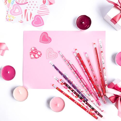 Lápices de San Valentín pack 36 pcs con stickers miniatura 6