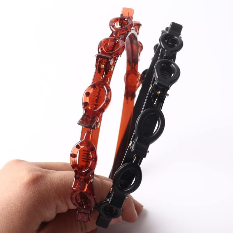 2 piezas Pinza para cabello estilo doble flequillo en negro y marrón con 8 clips pequeños, accesorios para trenzas y diademas para cabello rizado y grueso miniatura 3