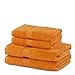 Produktbild DecoKing 4er Set Baumwolle Qualität 525g/m² 2 Handtücher 50x100 cm und 2 Badetücher 70x140 cm orange saugfähig Marina