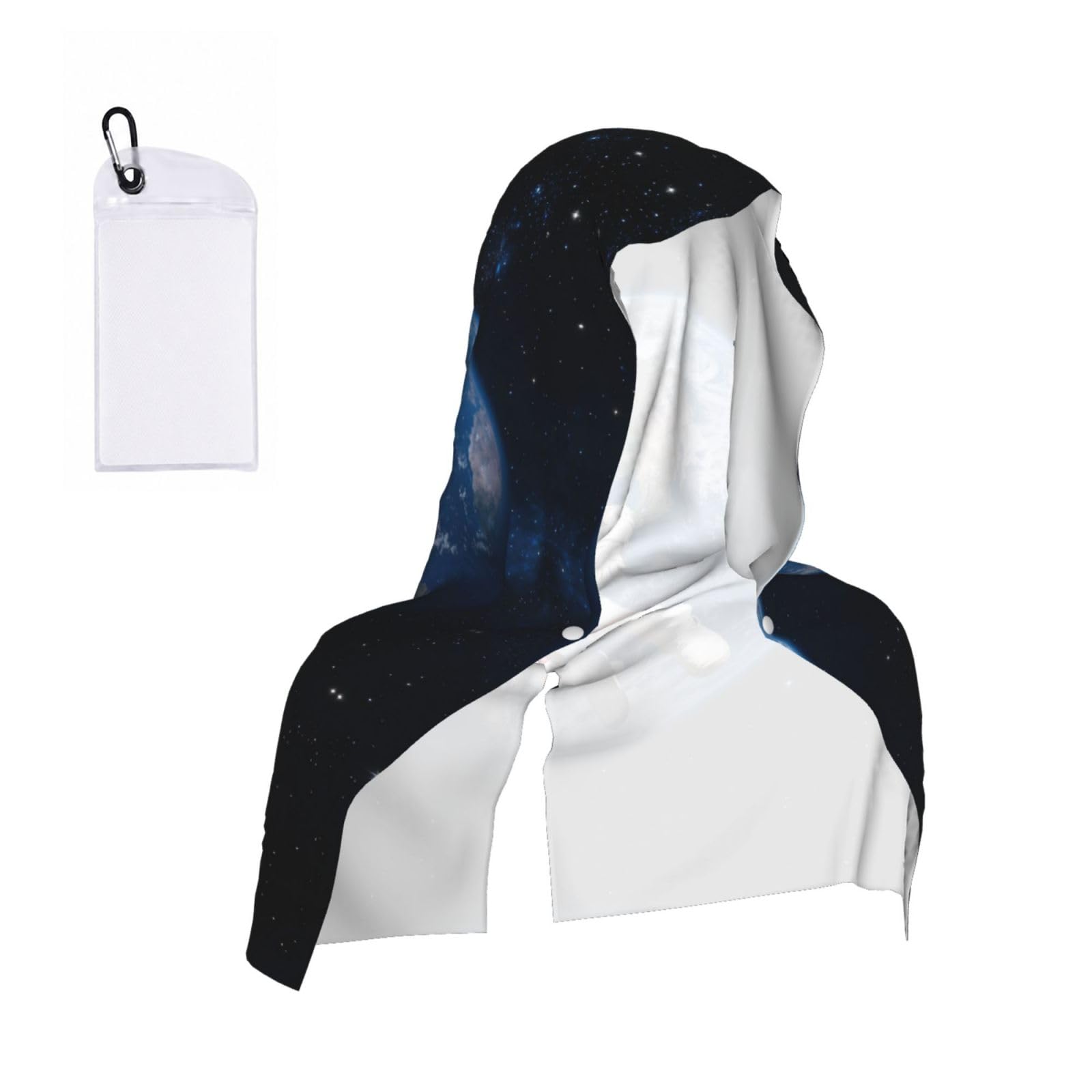 CNTDBU Astronaut Floating Space Cooling Towel Hooded-Instant Chill Neck Cover for Sports, UV Cooling Rag for Running Gym