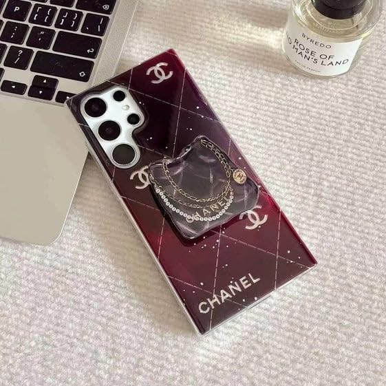 Image of COVERLY Compatible with iPhone 12 Pro Trendy Resin Sparkle Cute Slimg Phone Case,Premium Luxurious Bling Hand Bag Glitter Full Protective Designer Cover with Phone Holder Stand for Apple iPhone 12 Pro