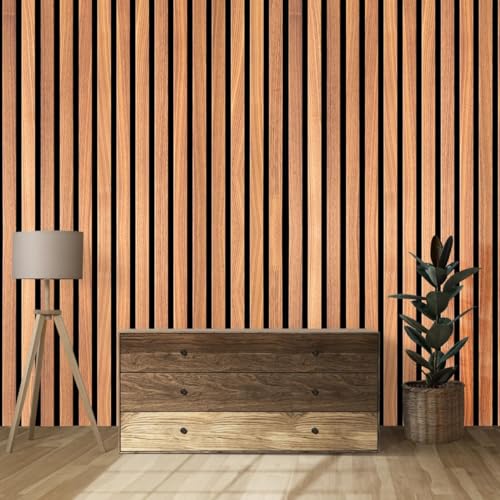 Image of DWELLSINDIA Wooden Wallpaper for Walls | Vertical Wood Wall Stickers for Wall Decor | Self Adhersive Wall Paper for Home Kitchen Living Room and Bedroom | 41 Cm X 244 Cm | Brown