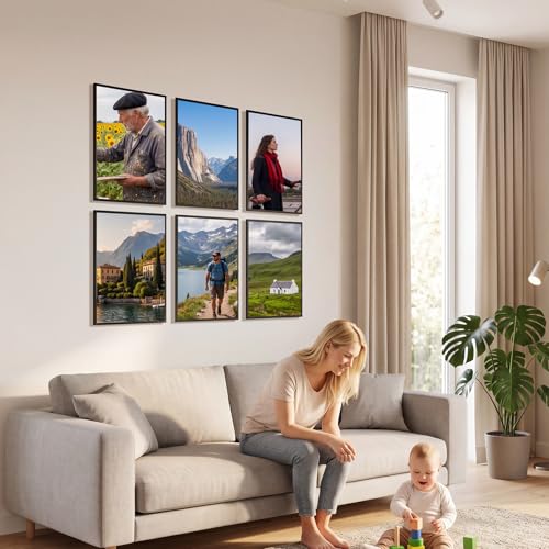 Image of QUTREY 11x17 Picture Frame 6 Packs, Black Frames 11x17 for Wall Mounting, Display 11 x 17 Posters, Photos & Art Prints Vertically or Horizontally