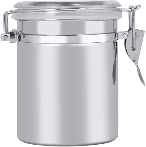 Miniatura 8 de Fdit Recipiente de almacenamiento de café y alimentos de acero inoxidable, recipiente de café, tarro de almacenamiento de alimentos, té, azúcar,