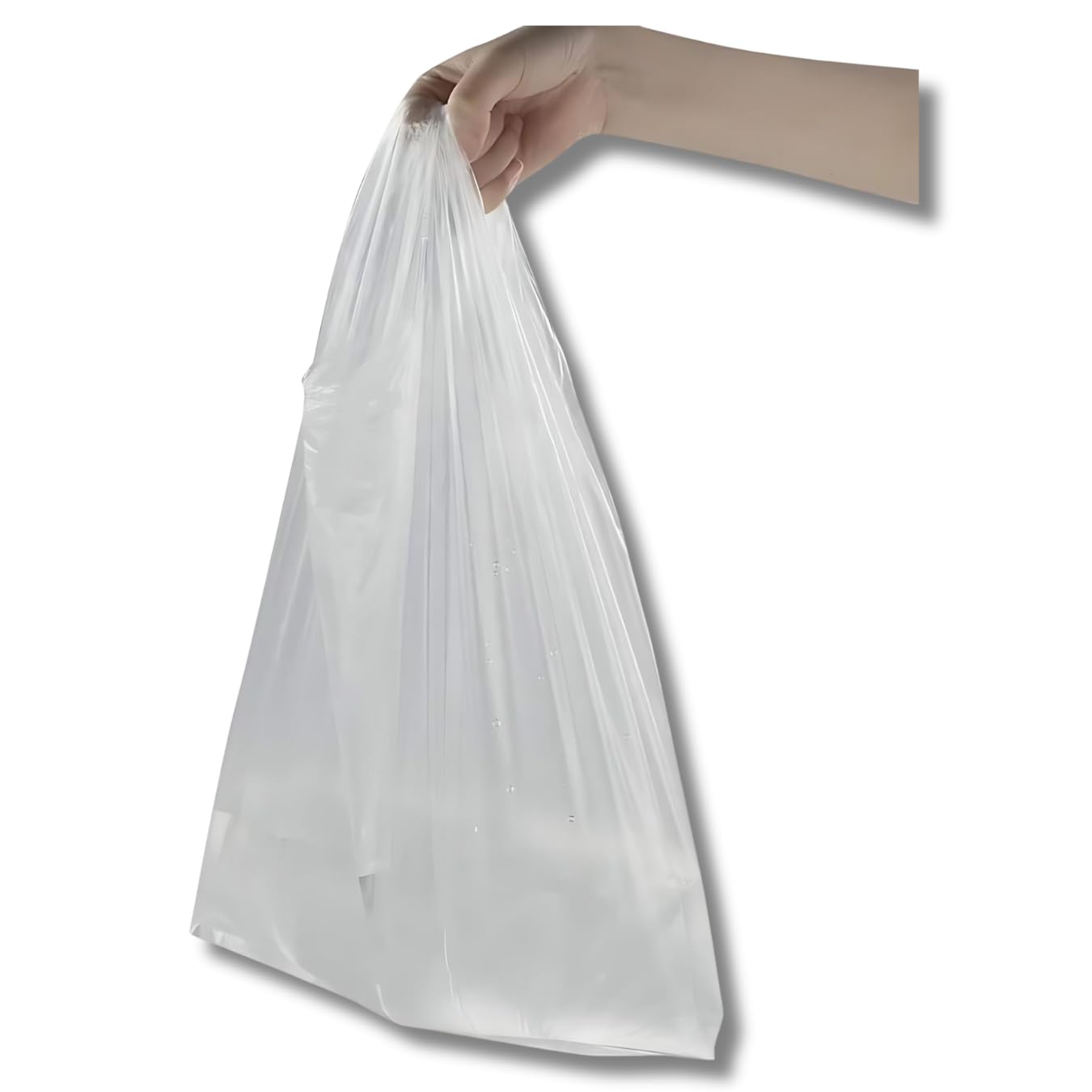 Clearly | White Plastic Vest Style Plastic Carrier Bags - 11" x 17" x 21" - (1 packet = 100 Bags)