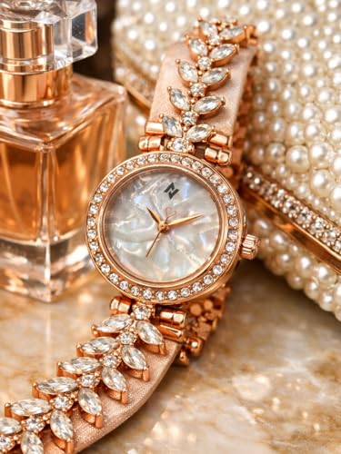 Image of AMERICANVIBER Rose Gold Women Watches | Girl Watch | Watch for Women | Diamond Studed | Premium Design | Trendy Fashionable | Under 499