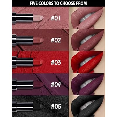Nude Pink Lipstick Long Lasting for Women, Hydrating Matte Velvet Lip Gloss Nude Liquid Lipstick Intense Lip Color Non Stick Smudge-Proof & Waterproof Lipgloss Bold Glow Goth Lip Stick Makeup-01