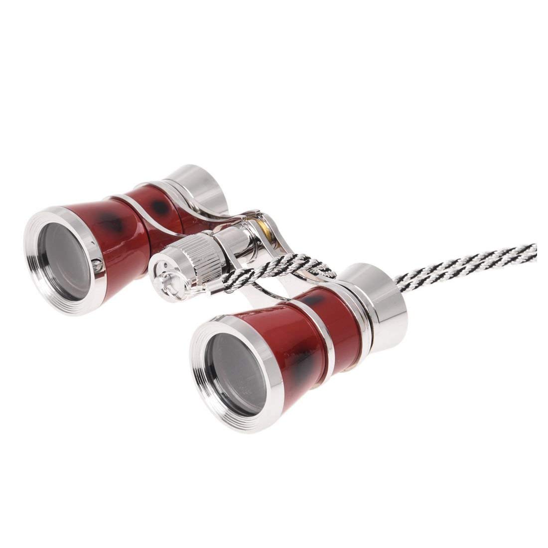 Lunettes de théâtre/opéra exquises 3x25 enduites de Rouge + télescope binoculaire argenté