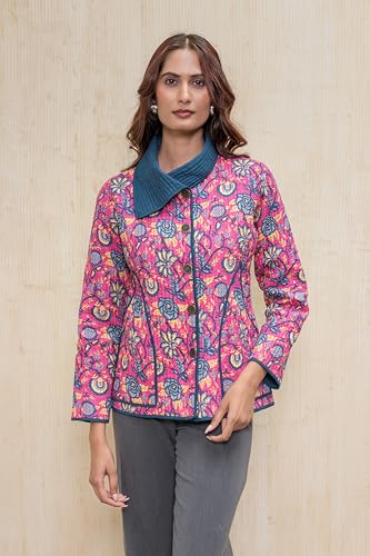 Image of Cotton Quilted Jacket for Winter | Warm Lightweight, Soft Quilted Reversible, Casual Jackets for Women | Stylish Cotton Outerwear | Breathable & Comfortable
