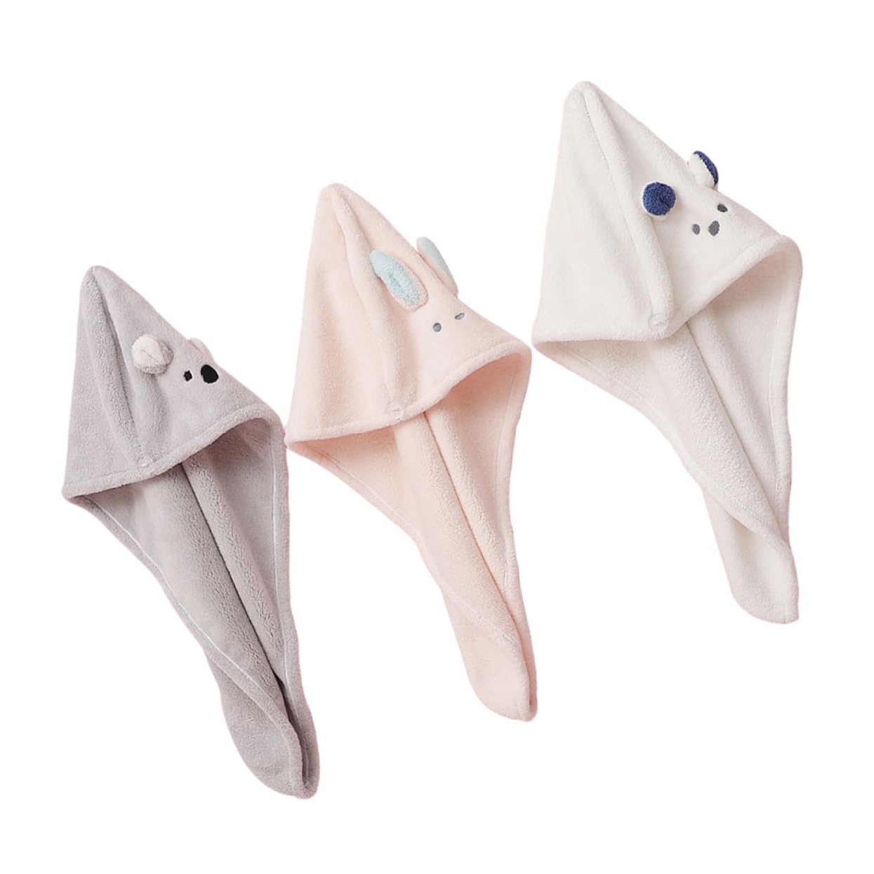 Serviette microfibre absorbante cheveux bonnet séchage doux capuchon bain 3 pièces