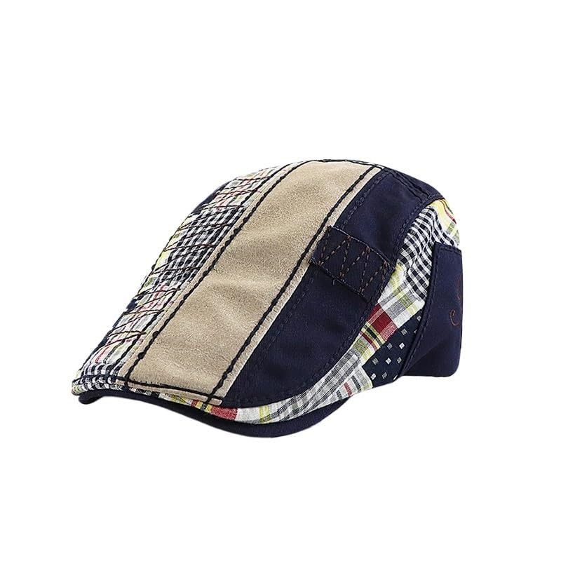 Casquette en bec de canard style européen pour hommes béret patchwork quotidien
