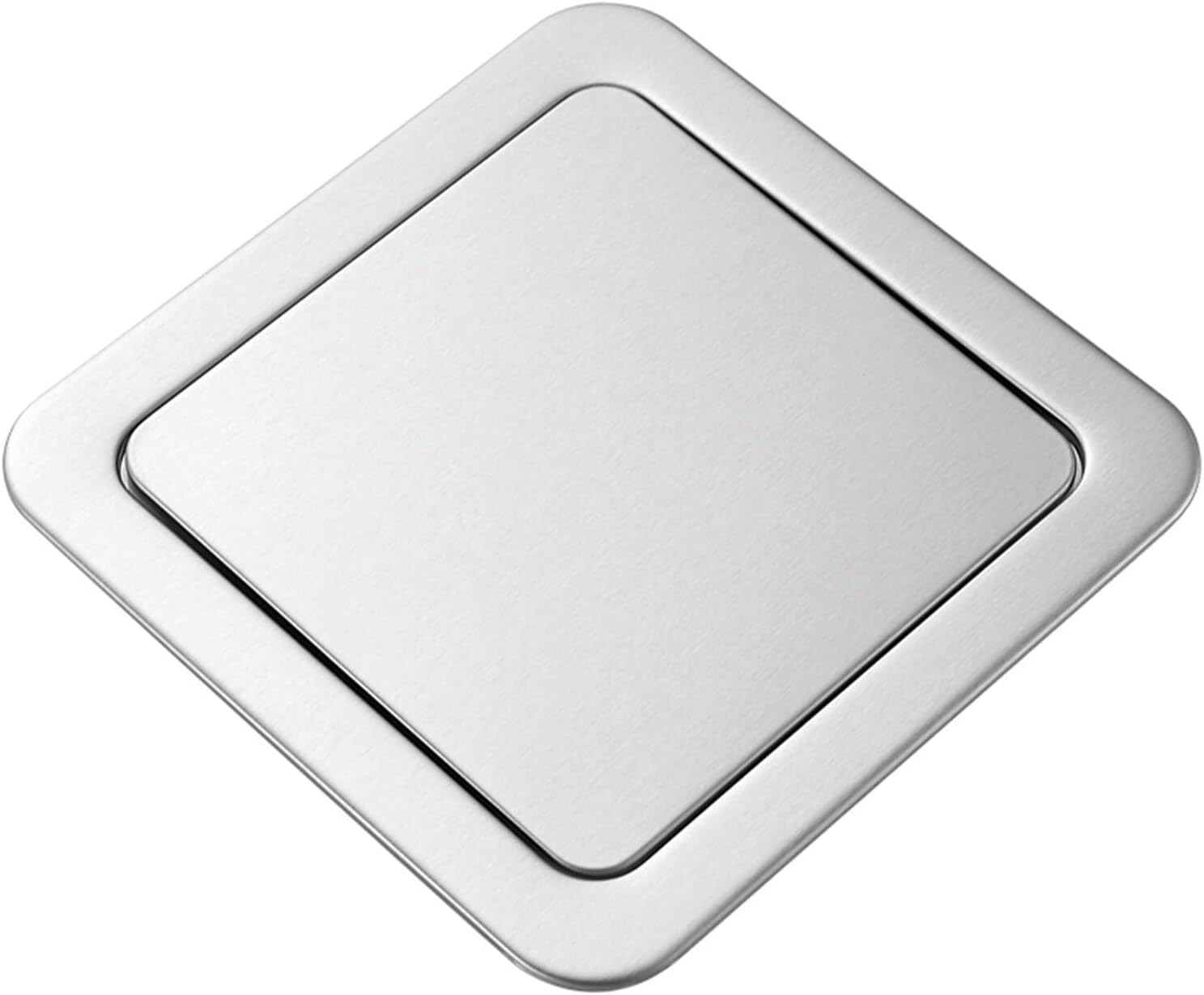 HPTHLY Swing Trash Can Lid,Built-In Countertop Trash Bin Lid,304 Stainless Steel Balance Flap Cover Waste Chute Lid,Grommet Swing Trash Can Lid Kitchen Garbage Can,Office W