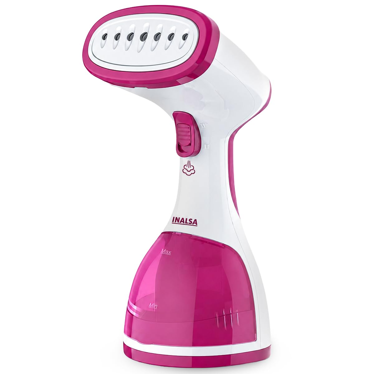 INALSA Garment Steamer for Clothes/fabric, Steam Iron -Vertical & Horizontal Steaming up to 20g/min, Travel Iron, 1200 Watt, 260 ml Water tank & 20 sec Fast Heating,1 Yr warranty,White/Pink (Steamax)-image-43