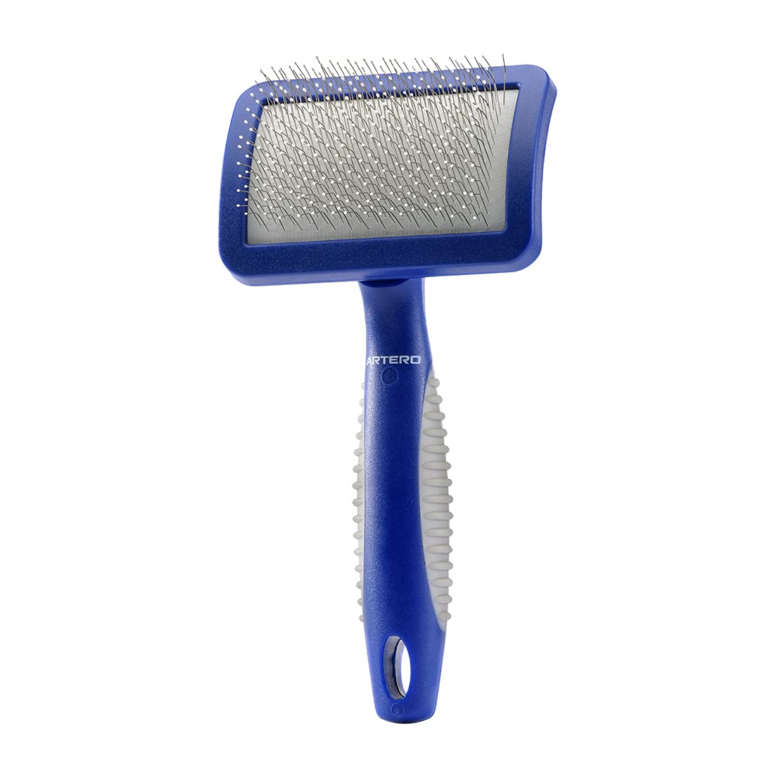 Artero Romeo. Carda con pua larga protegida para Perros y Gatos. Acabado especial en cada púa que evitar arañar la piel en perros y gatos sensibles. (S - Azul)