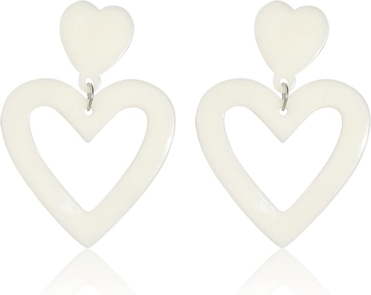 Amazon.com: Set Heart Love Couple Colorful Stud Hoop Dangle